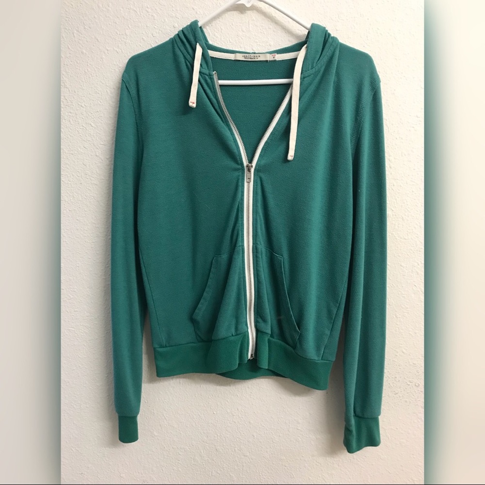 Green Abbot Main zip up hoodie size M